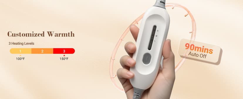 Comfier Heating Pad for Back Pain Relief, Fast Heating Pads for Back Neck and Shoulders, Electric Heated Wrap, 3 Heat Levels & 90-Mins Auto Shut Off, Birthday Gifts for Mom Dad Women Men