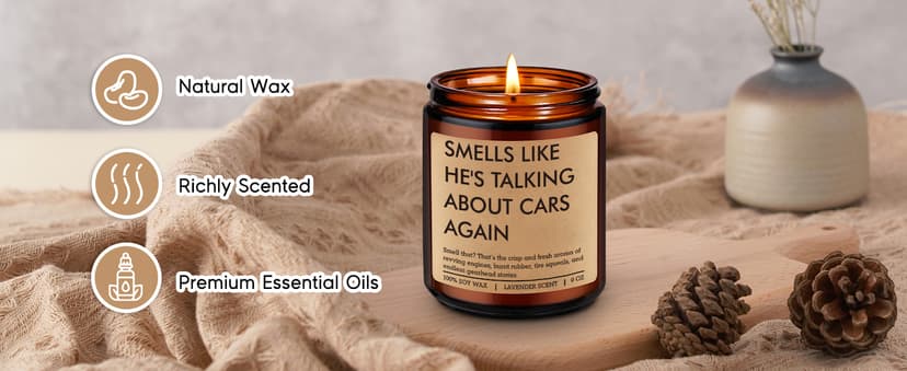 Car Lover Gifts for Men - Funny Christmas, Man Cave Decor, Garage, Birthday Ideas for Auto Mechanic Dad Husband Boyfriend Him Fairy's Gift Candle, Car Guy Gifts, Car Enthusiast Stuff, Automotive Gifts B0GWHQ4FHK