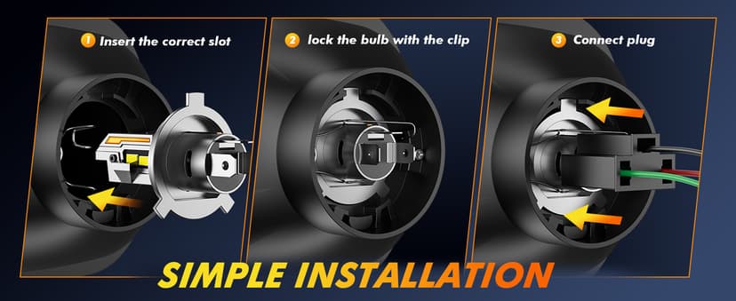 Termitor Upgraded H4/9003/HB2 Bulbs, 50,000LM 10X Ultra Bright, Real 1:1 Mini Size, 6500K Cool White H4 9003 Fog Lights Bulb with Cooling Fan, IP68 Waterproof, Plug and Play, Pack of 2