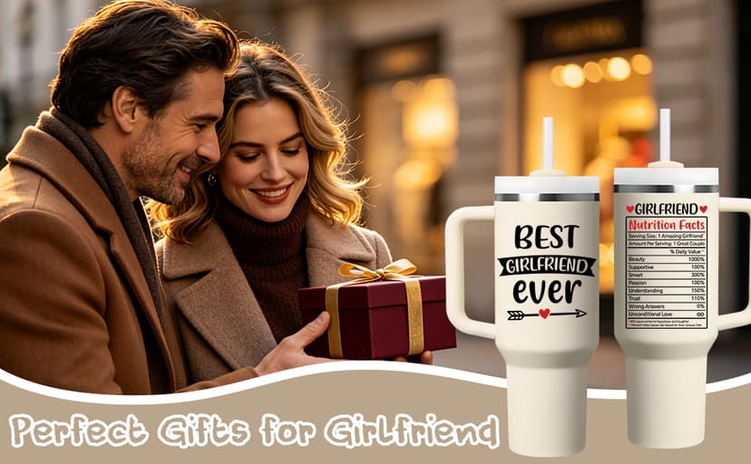 Birthday Gifts for Girlfriend - Anniversary, Christmas, Valentine Day Gift for Women, Her - Best Girlfriend Ever Tumbler SpenMeta Gifts for Girlfriend - Girlfriend Birthday Gifts - 40oz Tumbler B0H2GY21XK