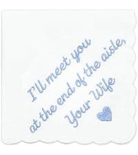 Lamyba Bride Gifts – Something Blue Gift for Bride Groom Mother/Father of the Bride, Mother in Law Handkerchief, (Blue/White) B0H2641W6W