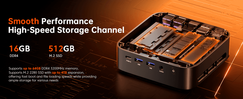 ACEMAGICIAN Kron Mini K1 Mini PC, Ryzen 7 7730U(Upgraded 5825U/7430U), 16GB DDR4 512GB SSD Mini Computers(up to 4.5Ghz), Light Gaming Desktop 4K Triple Display Mini Desktop Bluetooth/WiFi6/Office