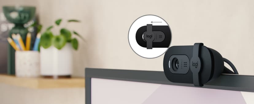 Logitech Brio 101 Full HD 1080p Webcam for Meetings, Streaming, Desktop, Laptop, PC - Built-in Mic, Shutter, Works with Zoom, Microsoft Teams, Nintendo Switch 2’s New GameChat Mode, USB-A,-Black