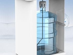 IKT 4-in-1 Hot/Cold Water Cooler with Ice Maker, 5 Gal, Bottom Load, Bullet Ice 22lbs Per Day Innovative Slim & Sleek Design for Home or Office White