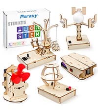 Poraxy 4 in 1 STEM Kits for Kids Age 8-10, Science STEM Projects for Kids 8-12, 3D Puzzles, Educational Craft Building Toys 8-13, Christmas Birthday Gifts for Girls Boys 6 7 8 9 10 11 12 13 Year Old