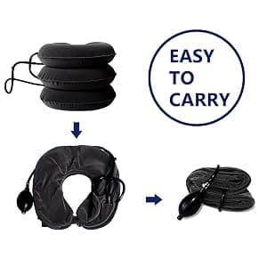 S Cervical Neck Traction Device for Instant Neck Pain Relief - Inflatable & Adjustable Neck Stretcher Neck Support Brace, Neck Traction Pillow for Home Use Neck Decompression