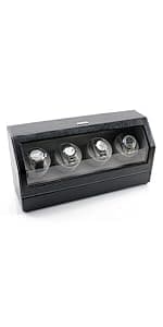 Heiden Double Watch Winder in Walnut - Automatic Watch Window for 2 Watches - Japanese Motor - Zero Magenetization - Use Batteries or Adapter Dual Watch Winder for Automatic Watches for Rolex