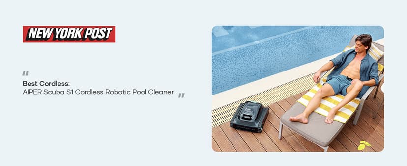 AIPER Scuba S1 Cordless Robotic Pool Cleaner, Pool Vacuum for Inground Pools, Wall and Waterline Cleaning, Smart Navigation for Pools up to 1,600 Sq.ft (Renewed)