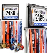 Gone For a Run BibFOLIO Plus Race Bib Holder and Running Medal Hanger Display | Race Medal Holder Display and Running Bib Holder for Runners | Race Bib and Race Medal Display for Runners
