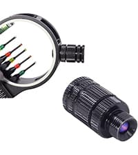5 Pin Bow Sight for Compound Bow .019” Fiber Optics Archery Recurve Bow Sight with Knobs Windage & Elevation Adjustable Archery Sights Right Handed for Hunting Competition Practice