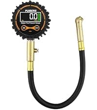 Schrader and Presta Bicycle Tire Pressure Gauge 60 PSI / 4 Bar, Tire Air Pressure Gauge Luminous Dial, Suitable for Car, Motorcycle, Bike, SUV