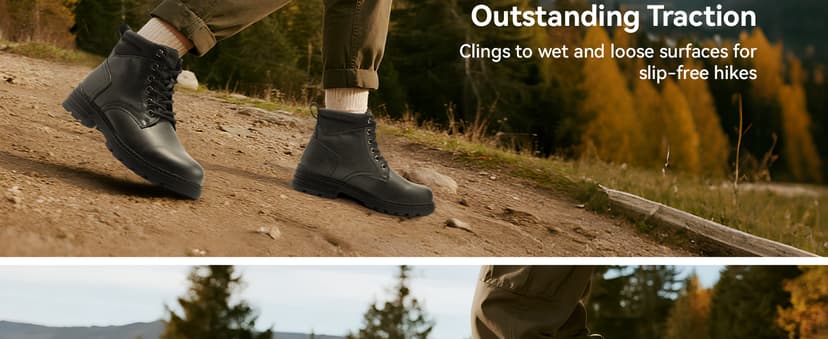 ANJOUFEMME Combat Hiking Boots for Women- Lace up Ankle Work Boots Lightweight Casual Winter Shoes for Backpacking Trekking Walking