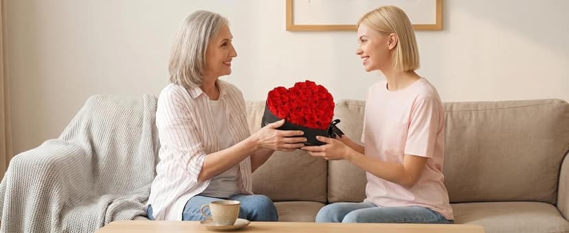 16 Preserved Flowers Rose in a Box, Gifts for Women Mom Her Wife on Mothers Day Valentines Birthday Christmas Anniversary Romantic(Red)