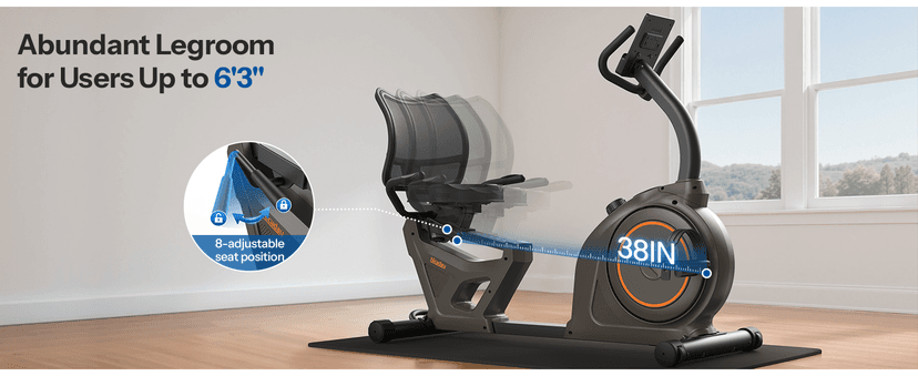 Niceday Recumbent Exercise Bike, Recumbent Bike for Home, Recumbent Stationary Bike 400LBS Weight Capacity, Magnetic Recumbent Bike with Smart APP, LCD Monitor, Heart Rate Handle