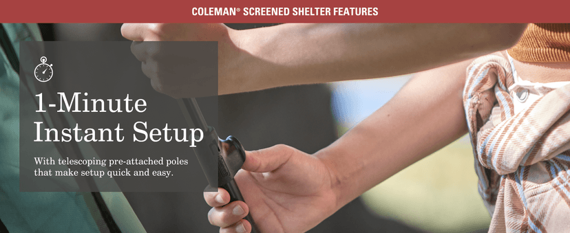 Coleman Skyshade Large Portable Sun Shelter, Easy Setup with Pre-Attached Poles, Canopy Provides Cover from Sand & Sun, Great for Beach, Park, Tailgating, Camping, Backyard & More