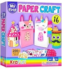 7 stuffed animal & plush pillow projects. Pre-punched felt & instructions included. Gift for girls & boys KRAFUN My First Sewing Kit for Kids Ages 6-12 | 7 Animal Dolls B091GXM2Y6