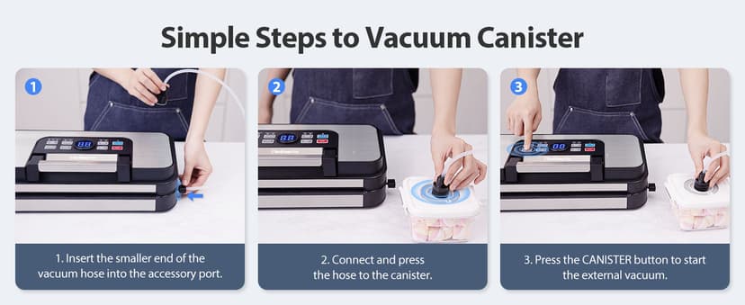 95Kpa Powerful Precision Pro Vacuum Sealer, with Double Heat Seal & Double Pump, Easy-Lock Handle, 10-in-1 Vacuum Sealer Machine for Food with Bags Storage, Built-in Cutter, Stainless Steel