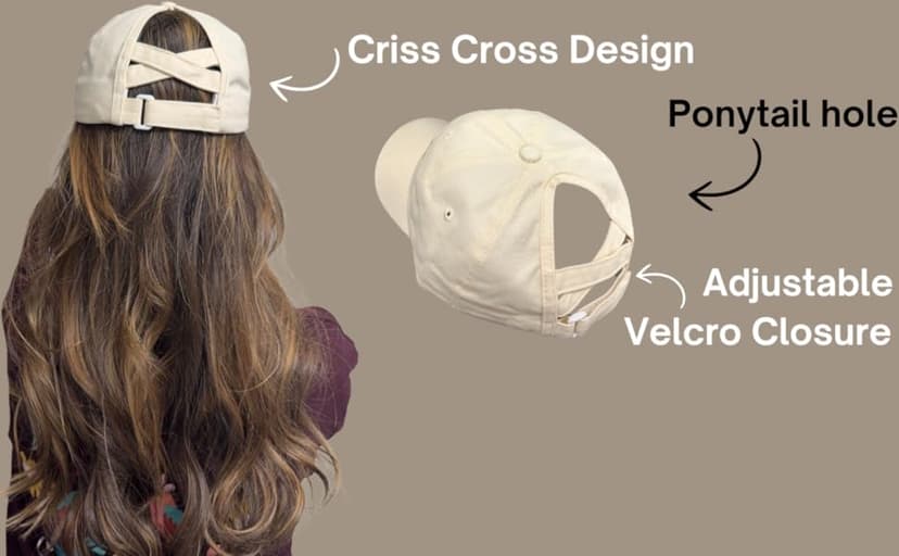 in My Mom Era Hat - Beige Baseball Cap for Moms, High Ponytail Hole, Minimalist Design, Mothers & New Mom Gifts