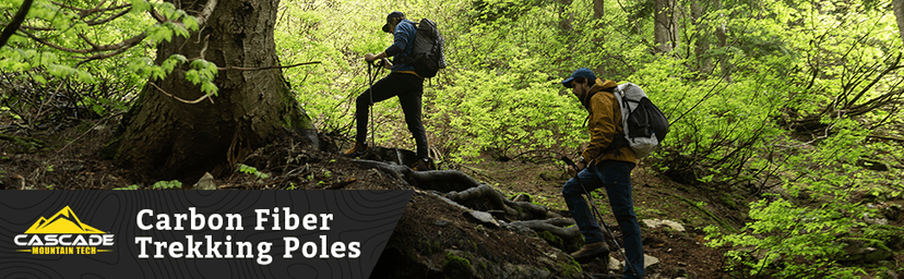 Cascade Mountain Tech Trekking Poles - Carbon Fiber Walking or Hiking Sticks with Quick Adjustable Locks