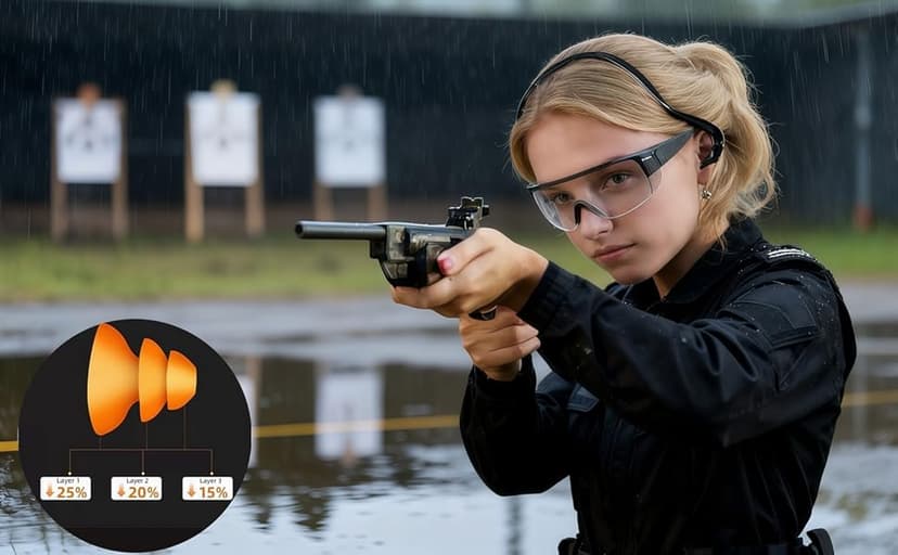 Banded Earplugs for Shooting 29dB NRR - Noise Cancelling Reusable Silicone Ear Plugs for Sleeping, Concerts, Work & Sports - Lightweight 3-Pack (Orange/Blue/Black)