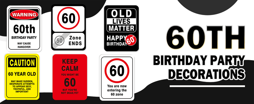 WERNNSAI 60th Birthday Decorations - 9 PCs 60 Years Funny Signs 60s Decorations, 60th Party Yard Garden Banner Table Centerpieces Door Wall Windows Signs Picture Props for Men Women, Happy Bday Old Decor