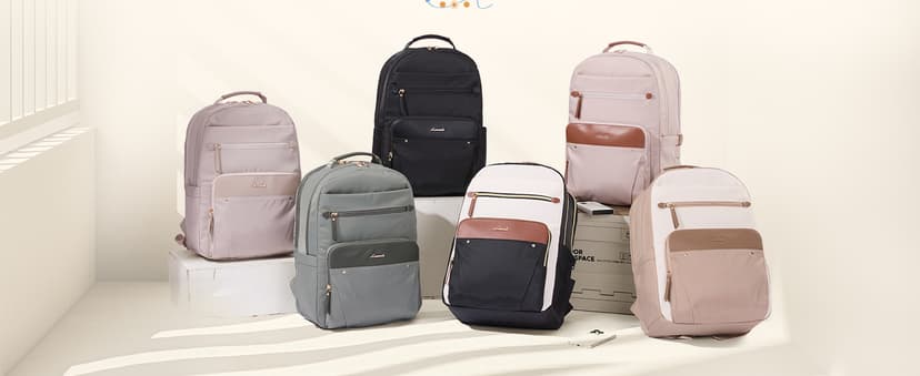 LOVEVOOK Laptop Backpack for Women with 2X Extra-Large Tumbler Pockets, 15.6" Work Backpack Purse, Travel Personal Item Bag, Carry On Business Computer Bag for Office, School, or Gift, Sage Green