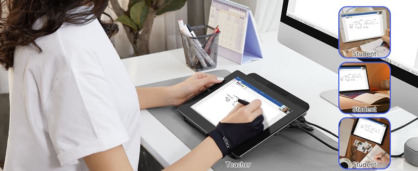 VEIKK VK1200 V2 Drawing Tablet with Screen,11.6-inch Full-Laminated Graphic Drawing Monitor,2 Battery-Free Pens with Tilt Function,6 Customizable Keys,Anti-Glare Glass(Must be Connected to PC to Work)