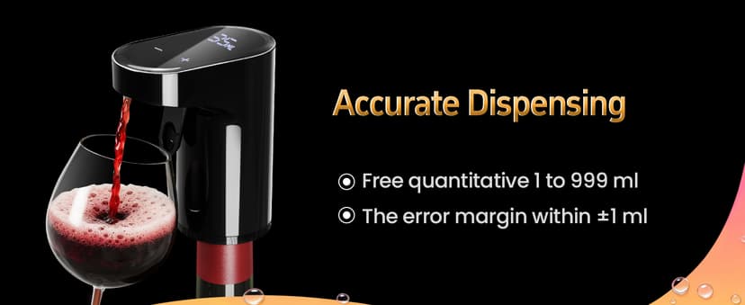 5-in-1 Electric Wine Decanter with Aerator,Digital Alcohol Bottle Dispenser Adjustable Dosing,Smart Whiskey Pourer, Liquor/Spirits Pump Automatic,Nice Gifts for Women Men Mom Dad Husband Boss(Black)