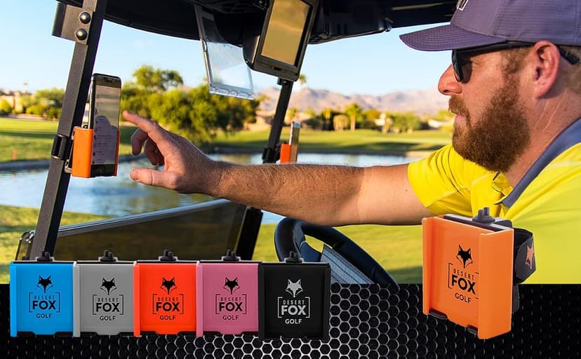 DESERT FOX GOLF Phone Caddy – Funny Quotes Golf Cart Phone Holder with Secure Strap for Hands-Free GPS & Golf Apps – Gifts for Men & Women B08N5GRX13