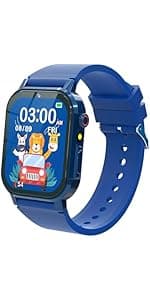 Smart Watch for Kids Age 3-12, Kids Smart Watch Boys with 24 Games HD Touch Screen Pedometer Camera Music Player Alarm Clock Flashlight 12/24 hr Toys for 6 7 8 9 10 Year Old Boy Birthday Gift