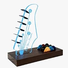 Wooden Guitar Pick Holders Music Gift for Men Guitar Music Lovers Players Guitarist, Guitar Accessories NZNDB Light Up Guitar Pick Holder for Picks Storage and Display B0DFPMTBMF
