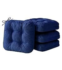 IASEAHK Chair Cushions, Memory Foam Dining Chair Cushions, Tufted Indoor Chair Pads, Set of 4, 16.5' x 16.5' x 3.5', Beige