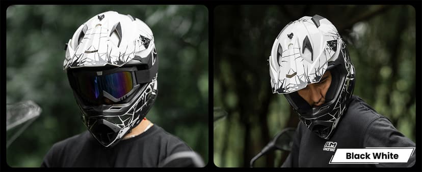 ILM Adult Dirt Bike Helmets Men Women Motocross ATV Off Road Helmet with Goggles Gloves Mask DOT Model WS901