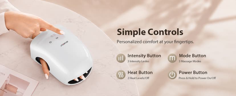 CINCOM Hand Massager - Cordless Hand Massager with Heat and Compression for Arthritis and Carpal Tunnel, Gifts for Women(White)