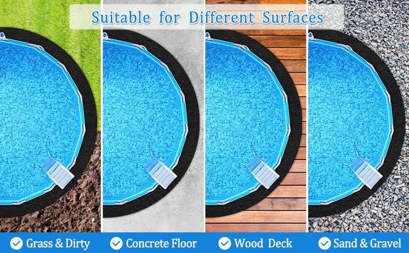 260G/M² Pool Pads for Above Ground Pool, 15FT Round Under Pool Mat Made of Durable and Prevents Puncture Geotextile Material to Protection and Extend The Life of Inflatable Swimming Pool or Hot Tub
