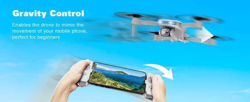 Drone with 1080P Camera - Foldable Remote Control Quadcopter with Gesture Control, 3D Flip, One Key Start, Emergency Stop, 2 Batteries, Easier to use, Toy for Adults Beginners, Grey