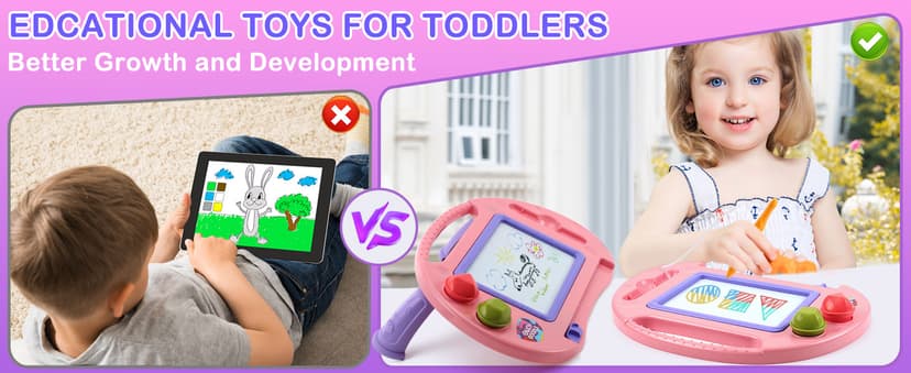BABLOCVID Toddler Toys,Toys for 1-2 Year Old Girls,Magnetic Drawing Doodle Board for Kids Toy,Educational Learning Baby Toy for 18 Months 1 2 3 Year Old Girl Boy Birthday Easter Gifts,Arts and Crafts