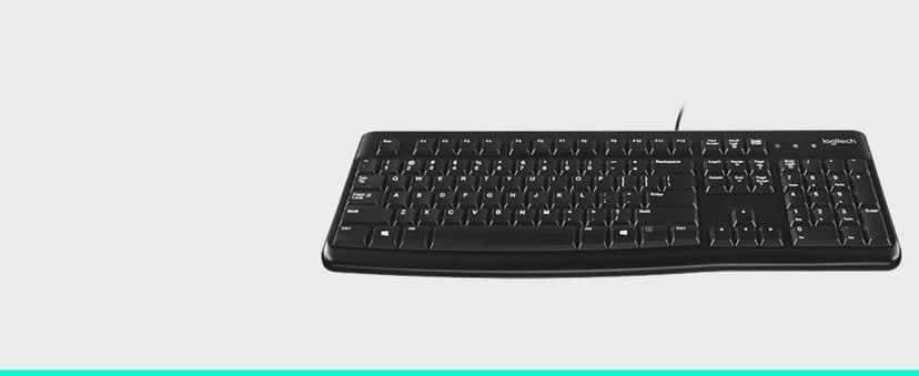 Logitech K120 Wired Keyboard for Windows, USB Plug-and-Play, Full-Size, Spill-Resistant, Curved Space Bar, Compatible with PC, Laptop - Black