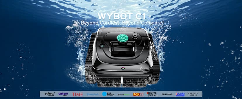 (2026 Upgrade) WYBOT C1 Cordless Robotic Pool Vacuum for Inground Pools, 150mins Above Ground Pool Cleaner 4-in-1 Wall & Waterline Cleaning Up to 1,615sq.ft, Smart App Navigation, Obsidian Green