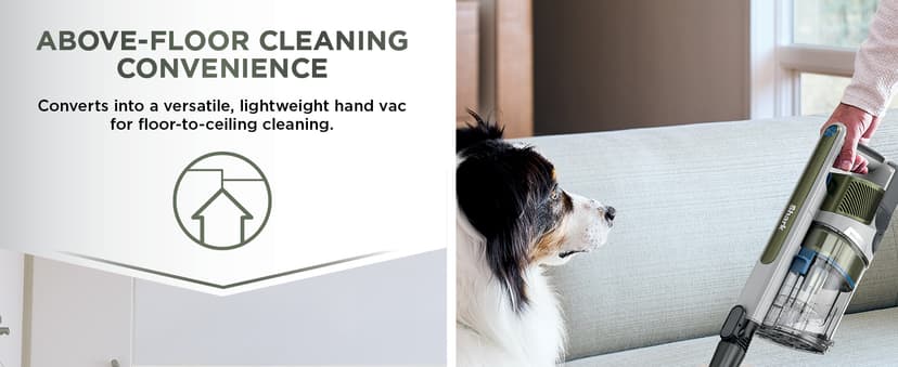 Shark PowerPro Flex Pet Plus Cordless Vacuum, FloorDetect Technology, MultiFLEX Wand, HEPA Filter, for Carpets & Hard Floors, Up to 50-Minute Runtime, Powerful Pet Hair Pickup, Olive, IZ387H