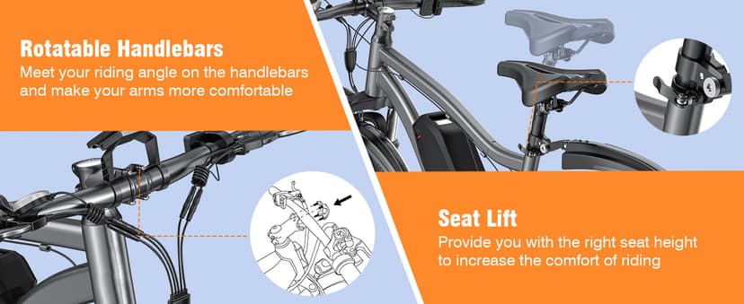 Electric Bike for Adults, 26" Commuter Ebikes with 7-Speed Gears, 25MPH Lightweight E Bike, 720W Peak Motor, 375Wh Removable Battery, 50 Miles Range, Electric Mountain Bicycle for All Terrain