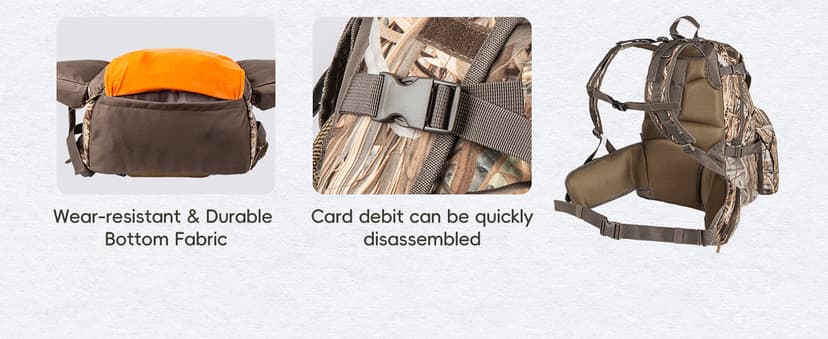 BLISSWILL Hunting Backpack Outdoor Gear Hunting Daypack for Rifle Bow Gun Hunting Gifts for Men