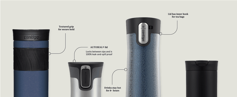 Contigo Byron Vacuum-Insulated Stainless Steel Travel Mug with Leak-Proof Lid Reusable Coffee Mug or Water Bottle BPA-Free 16oz Licorice Keeps Beverages Hot for 6 Hours or Cold for 12 Hours