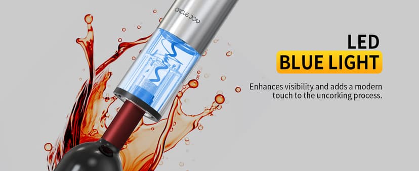 CIRCLE JOY Rechargeable Electric Wine Opener Set 8-in-1 Stainless Steel Automatic Wine Bottle Opener Gift Set w/Electric Wine Aerator Pourer, Foil Cutter, Wine Drip Ring, Vacuum Pump & 2 Wine Stoppers