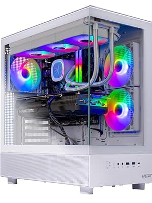 Skytech Gaming Azure 3 Desktop PC, Ryzen 7 9700X 3.8 GHz (5.5GHz), NVIDIA RTX 4060 8GB, 1TB NVMe SSD, 16GB DDR5 RAM 6000, 650W Gold PSU, 360mm ARGB AIO, Wi-Fi, Win 11