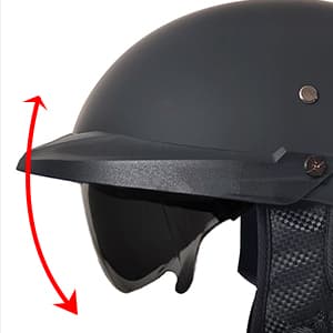 Motorcycle Half Helmet with Sun Visor Motorcycle Helmets for Men Women Helmet for Adult Scooter ATV Cruiser DOT Approved