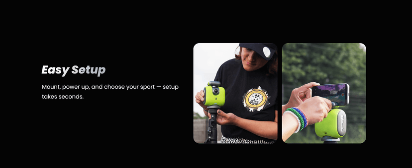 XbotGo Chameleon AI Auto Sports Action Camera - 4K 60FPS Soccer Camera and Basketball Tracking Camera for Team Sports, Live Streaming, No Subscription, Works with iOS & Android (Lava Graphite)