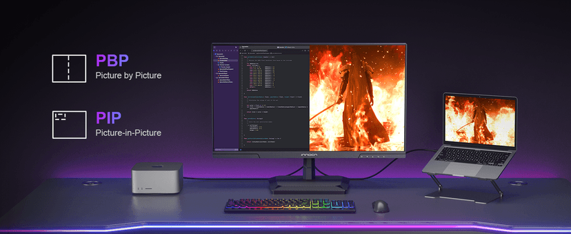 INNOCN 24.5" Monitor 1440P 240Hz QHD 2K PC Desktop Gaming Screen Fast IPS HDMI 2.1 Display, DisplayPort, Built-in Speaker, 25G2S