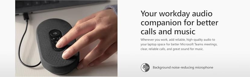 Microsoft Modern USB-C Speaker, Certified for Microsoft Teams, 2- Way Compact Stereo Speaker, Call Controls, Noise Reducing Microphone. Wired USB-C Connection,Black