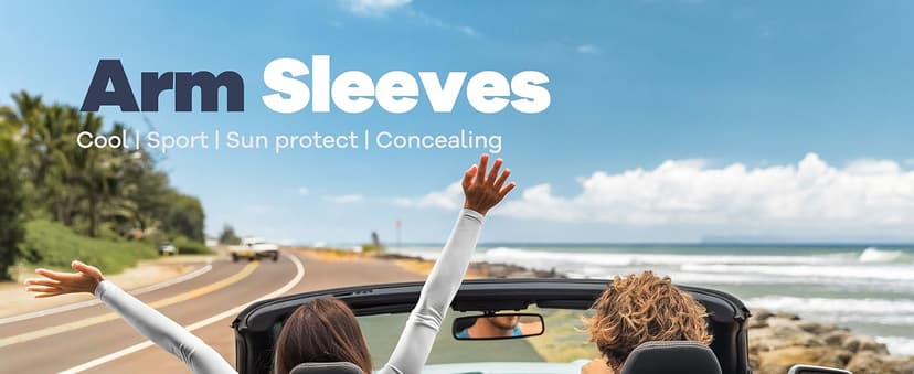 Arm Sleeves, Cooling UV Sun Protection Sports Compression for Men/Women